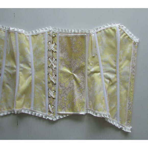 Gold Jacquard Ruffled Corset Set - NEW - Picture 10 of 11